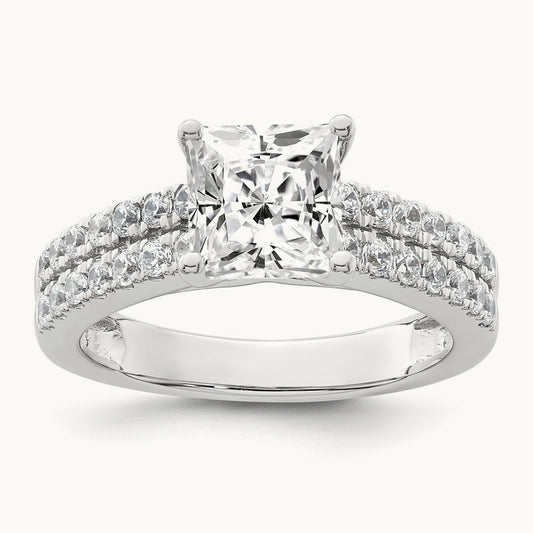 Princess Center Semi-Mount Engagement Ring, 0.50 ct tw Lab-Grown Diamond