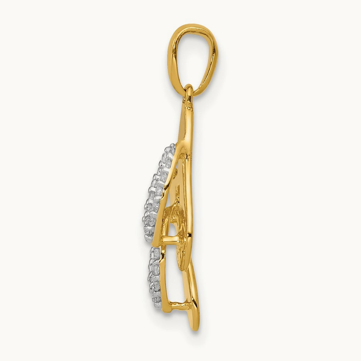Diamond Flip Flops Charm, 14K with Rhodium
