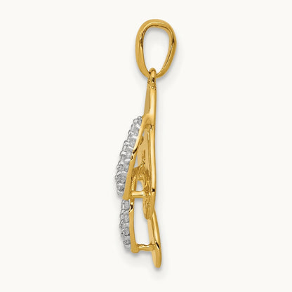 Diamond Flip Flops Charm, 14K with Rhodium