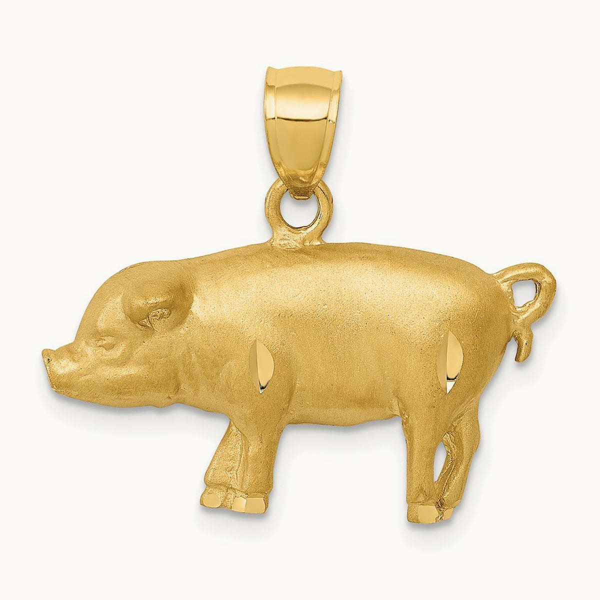 Diamond-cut Pig Pendant — 21.5mm