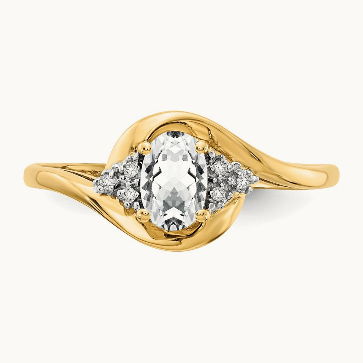 Topaz and Diamond Ring — 14K Yellow Gold