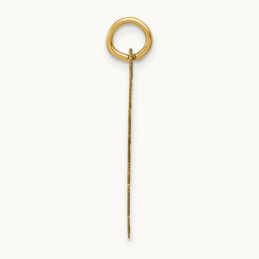 Wrestling Scalloped Edge Disc Charm, 14K