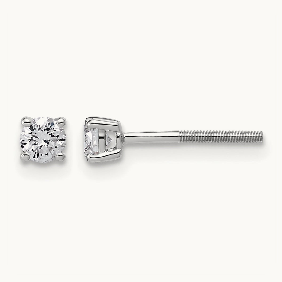 Lightweight Screwback Earrings, 0.25-4.00 ct tw Lab-Grown Diamond — 1/3 ct, 14K White Gold