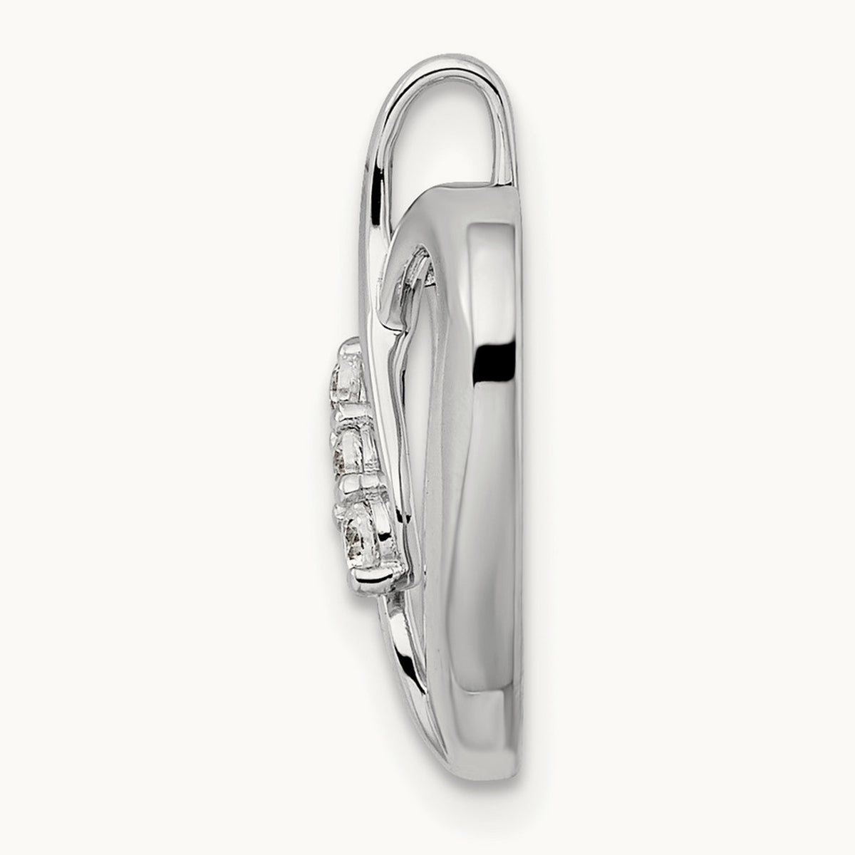 Open Heart Pendant, 0.10 ct tw Lab-Grown Diamond — 14K White Gold