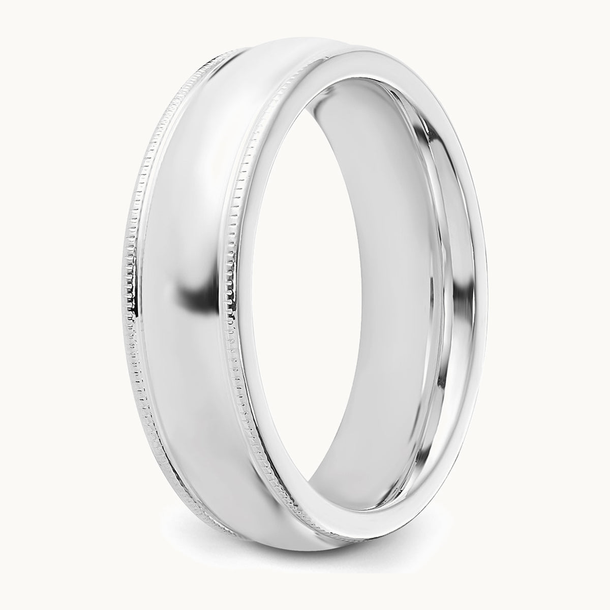 Comfort Fit Half Round Milgrain Band — photo set