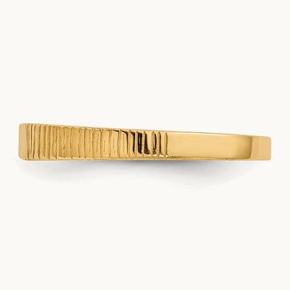 Polished & Ridged Baby Ring, 14K