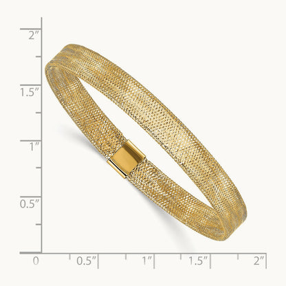 Polished Stretch Bangle — 14K Yellow Gold