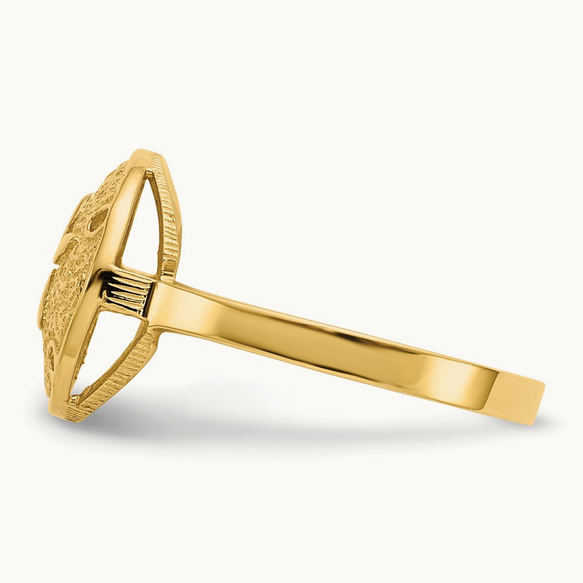 Polished Sand Dollar Ring, 14K