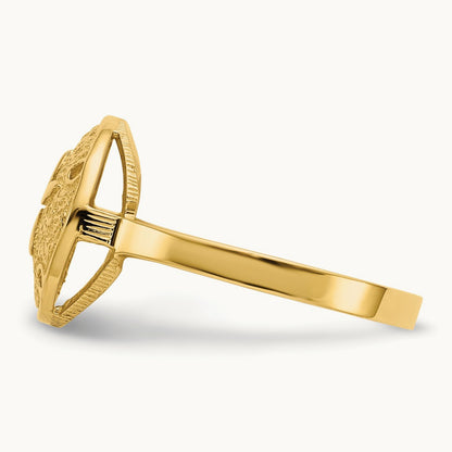 Polished Sand Dollar Ring, 14K