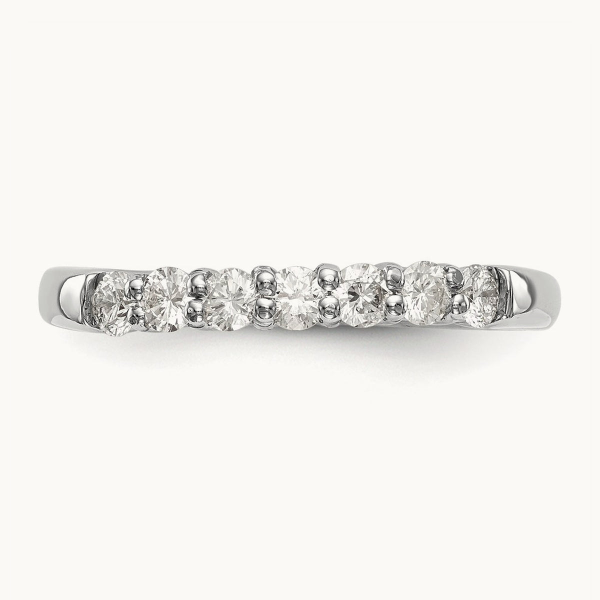 7-Stone Diamond Band, 14K White Gold