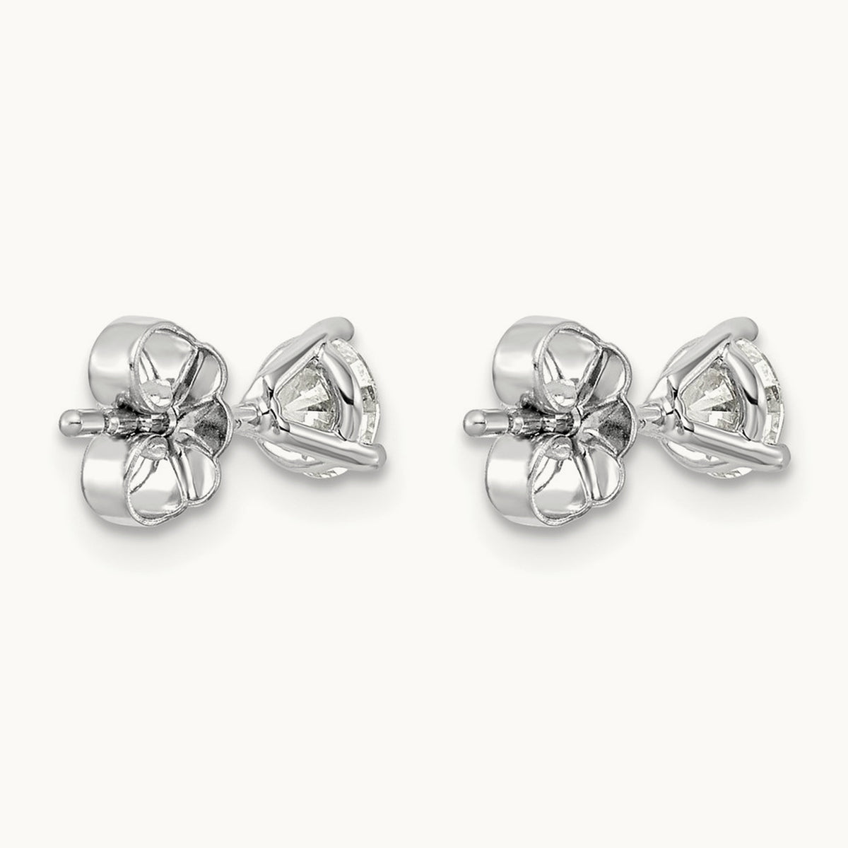 Round Stud Earrings, 0.10-6.00 ct tw Lab-Grown Diamond — 3/4 ct, 14K White Gold