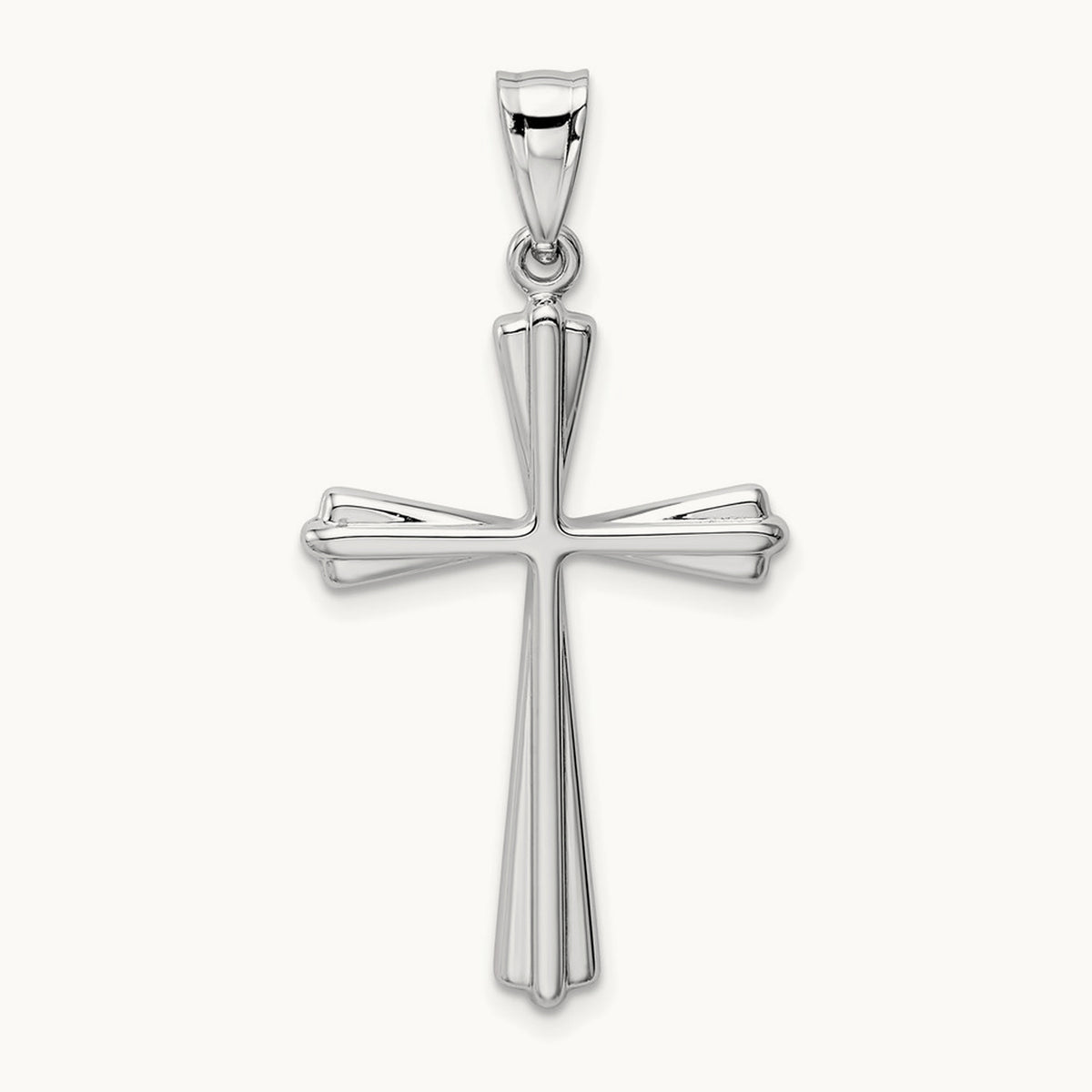 Polished Cross Pendant, 14K White Gold