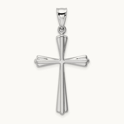 Polished Cross Pendant, 14K White Gold