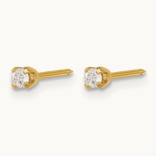 Inverness 14K Polished .10ct Diamond Post Earrings