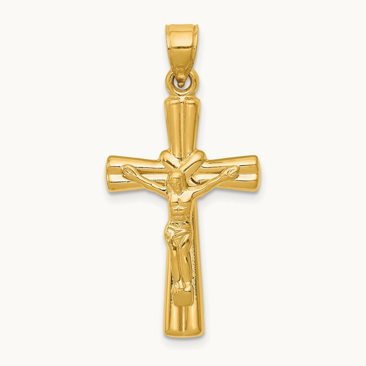 Reversible Crucifix Pendant — 14K Yellow Gold, 34mm