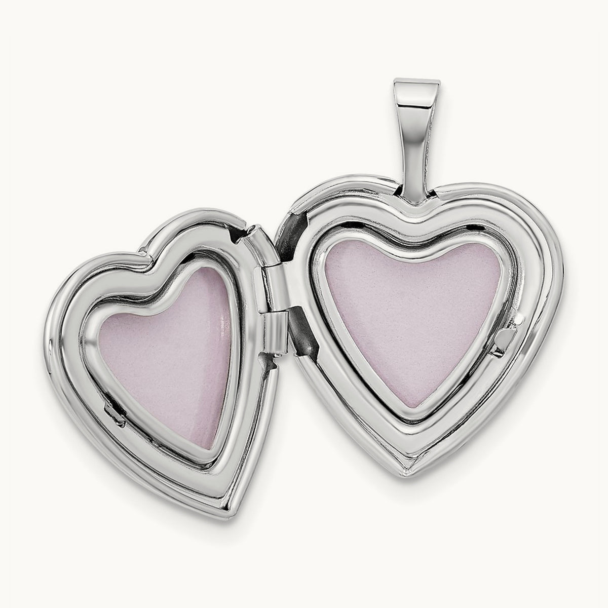 Double Hearts Locket — 14K White Gold