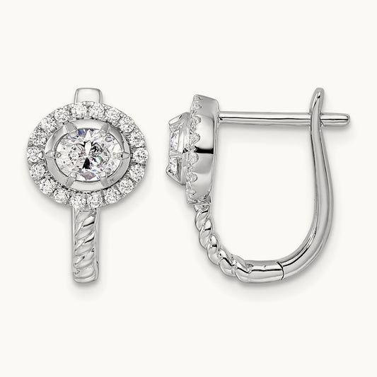 Hinged Hoop Earrings, 1.00 ct tw Lab-Grown Diamond