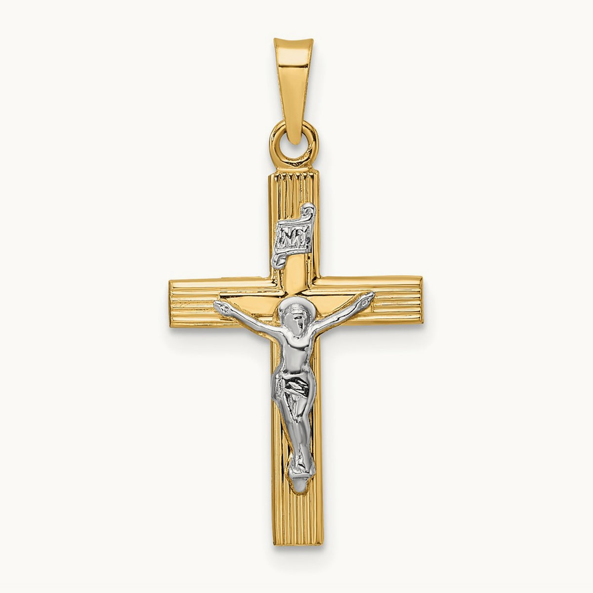 Polished Solid INRI Crucifix Pendant — photo set