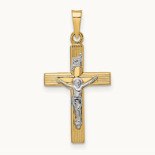 Polished Solid INRI Crucifix Pendant — photo set