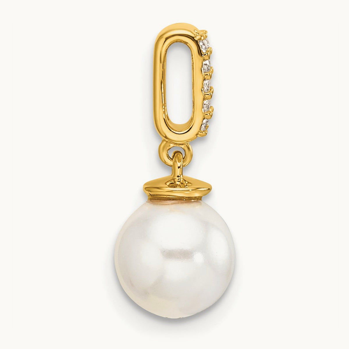 Polished Diamond and Pearl Chain Slide — photo set