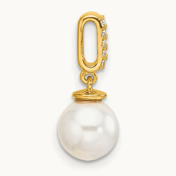 Polished Diamond and Pearl Chain Slide — photo set