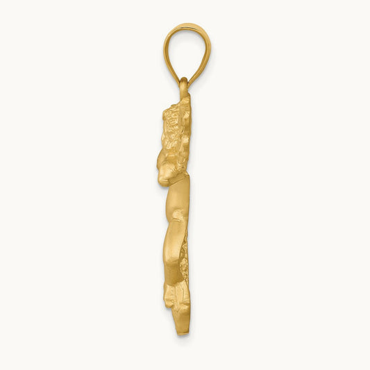Satin Angel Pendant, 14K
