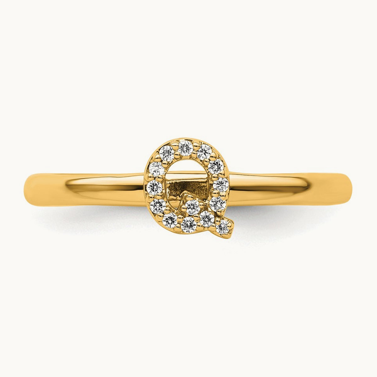 Stackable Diamond Ring — 14K Yellow Gold, Q