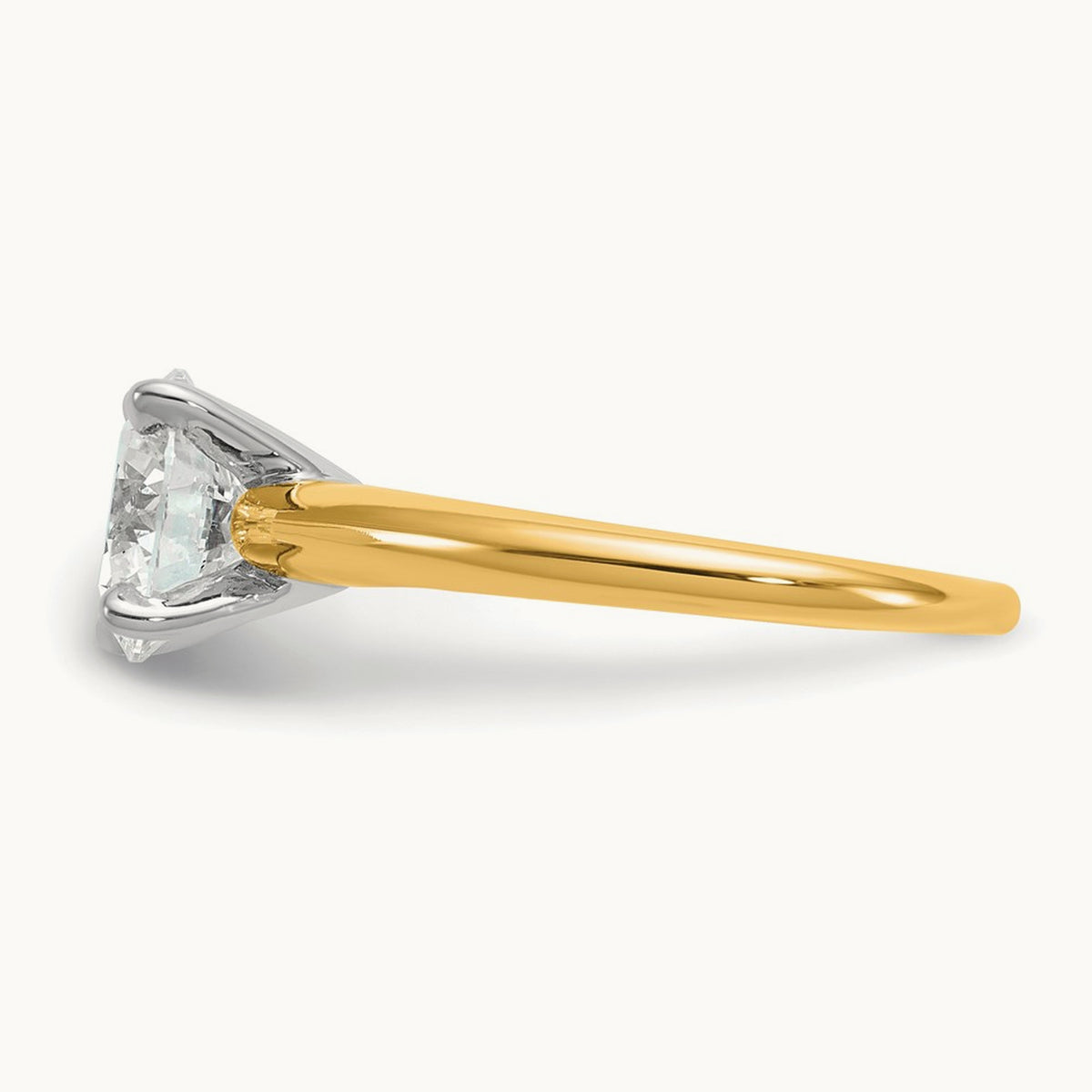 Round Solitaire Engagement Ring, 0.25-5.00 ct tw Lab-Grown Diamond — 2 ct, 14K Two-Tone