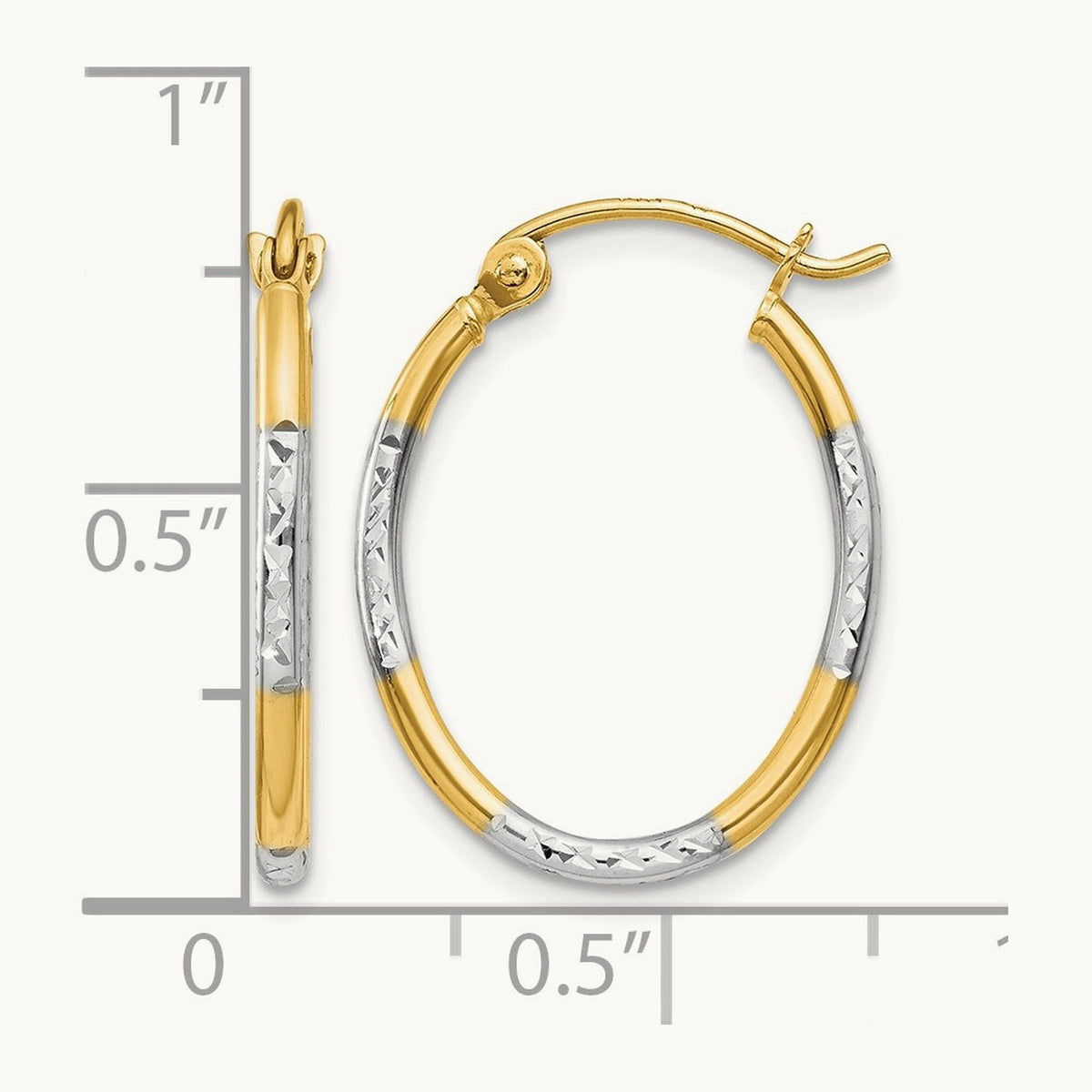 w/ Diamond Cut Oval Hoop Earrings — photo set