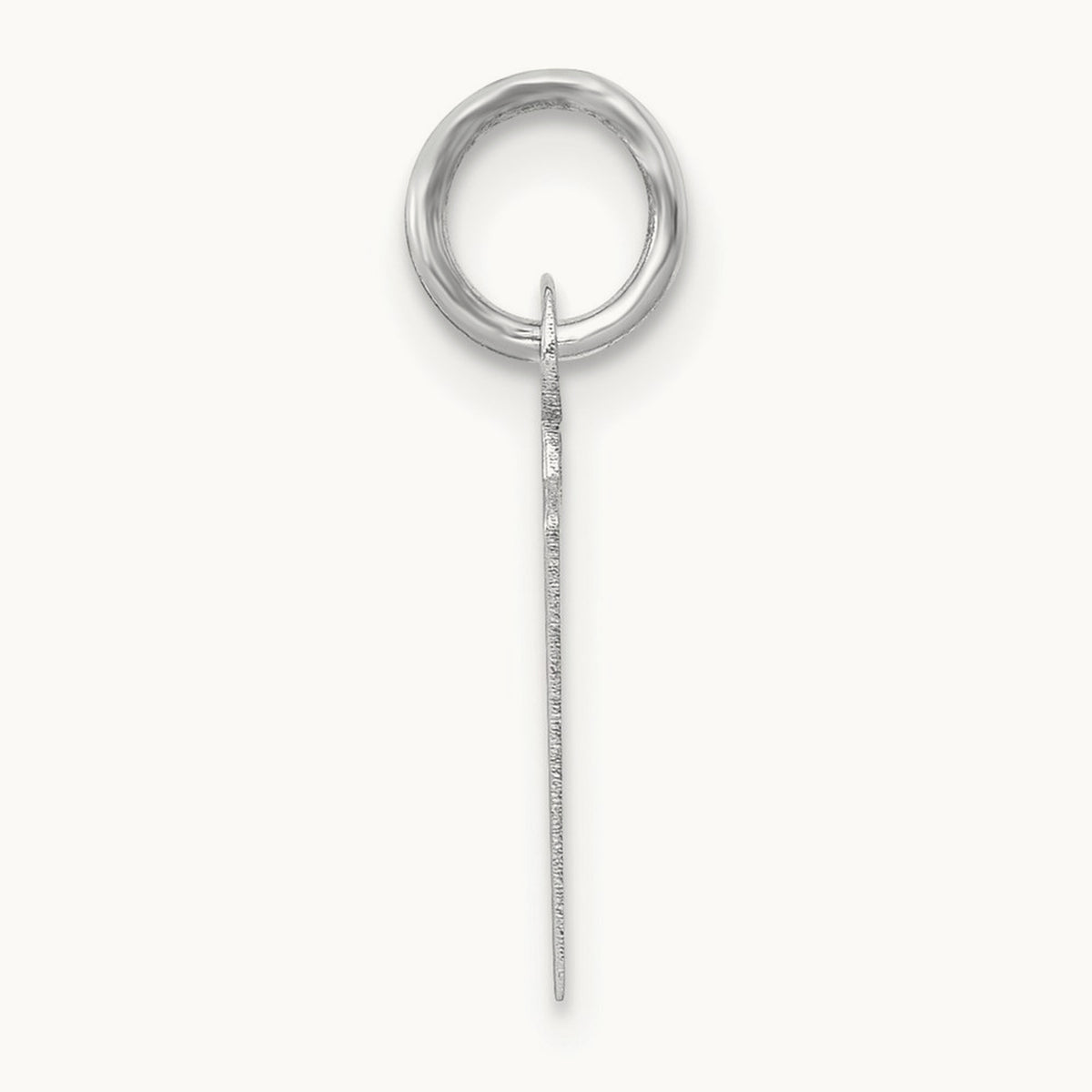 Small Slanted Block Initial Charm — 14K White Gold, M