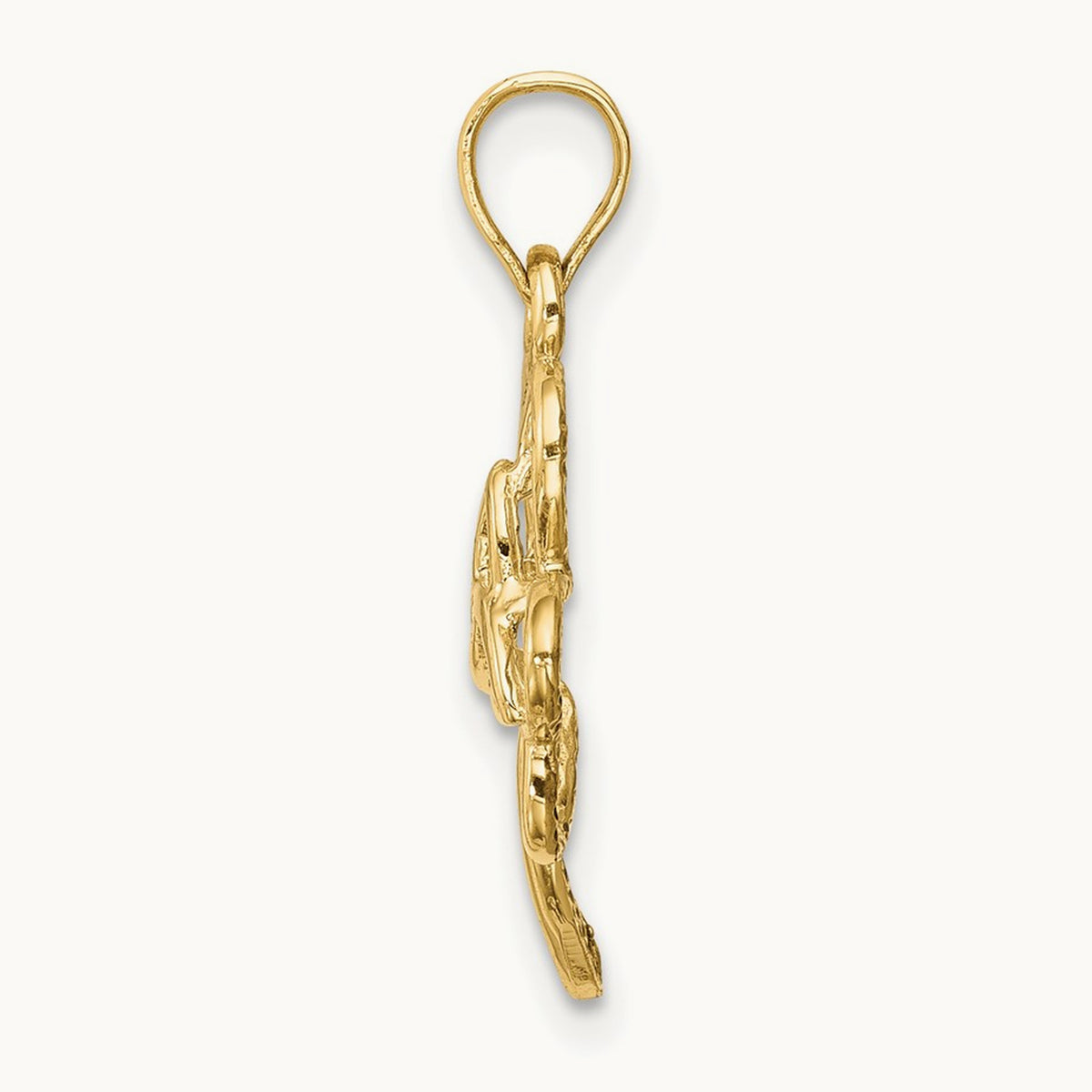 Polished Trinity Clover Pendant, 14K