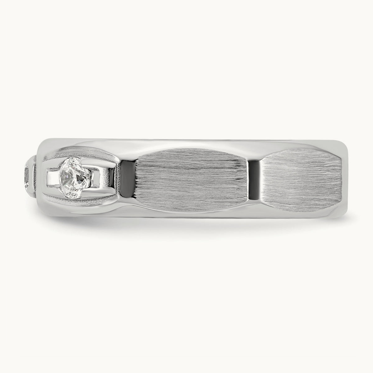 IB Goodman Mens Satin Complete 1/3ct Diamond Ring, 14K White Gold