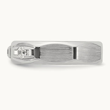IB Goodman Mens Satin Complete 1/3ct Diamond Ring, 14K White Gold