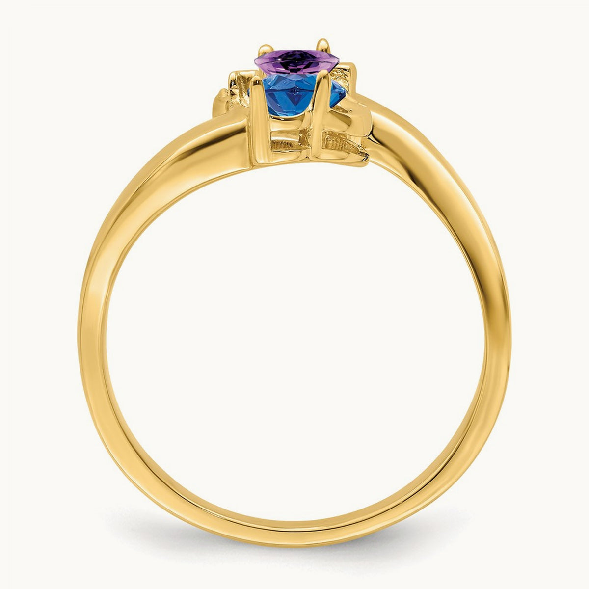 Synthetic Family Jewelry Ring, 14K