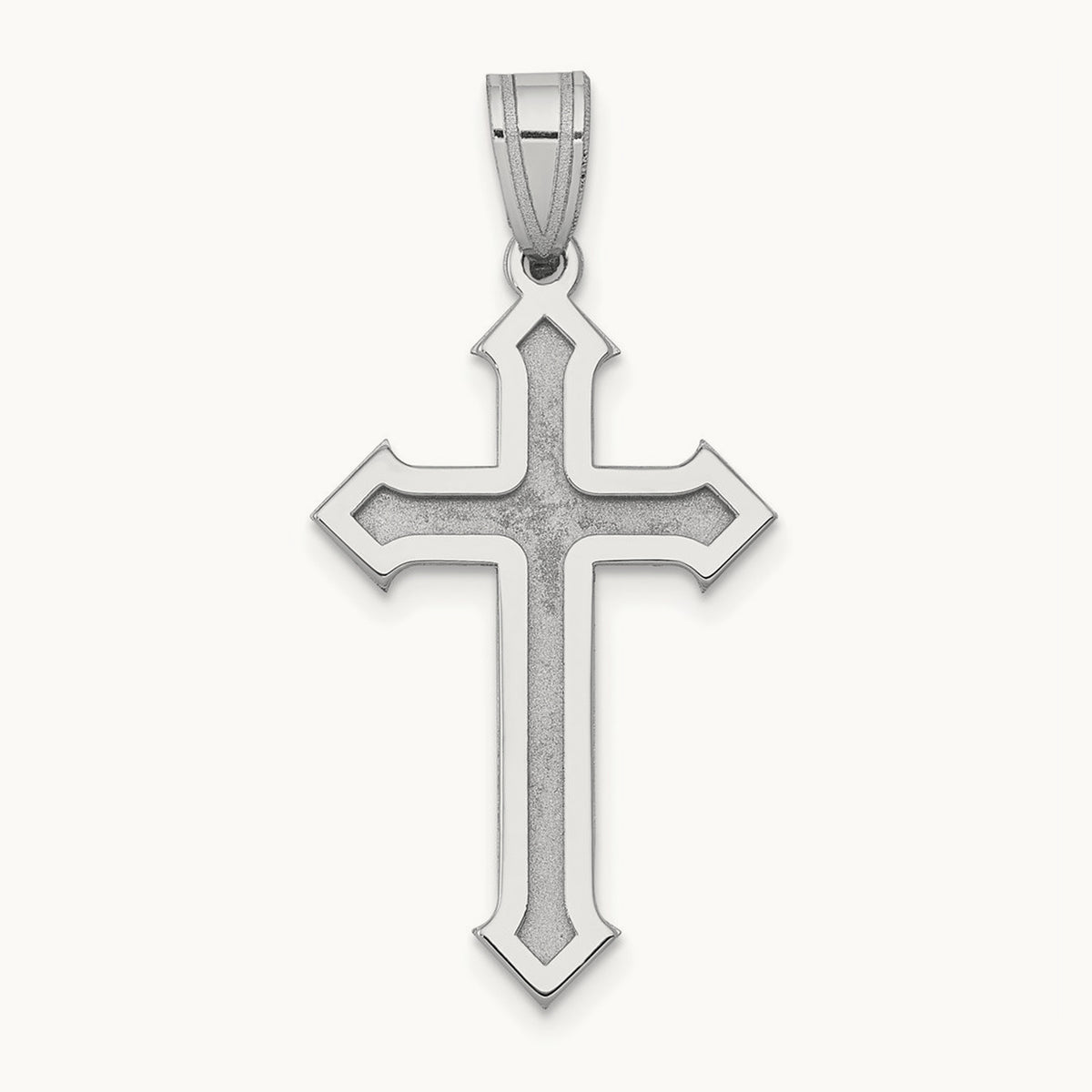 Passion Cross Pendant — 14K White Gold, 30mm