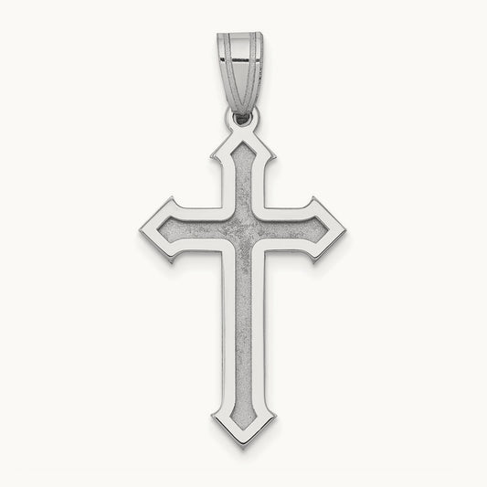Passion Cross Pendant — 14K White Gold, 30mm