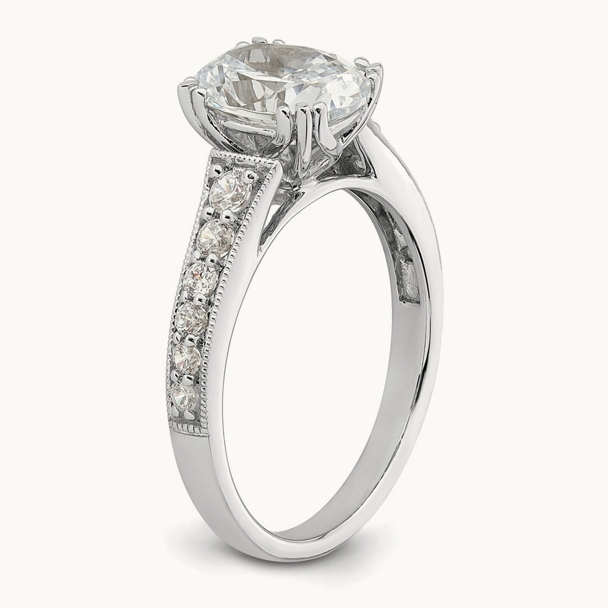1 1/2ct Oval Semi-Mount Engagement Dia Ring, 14K White Gold