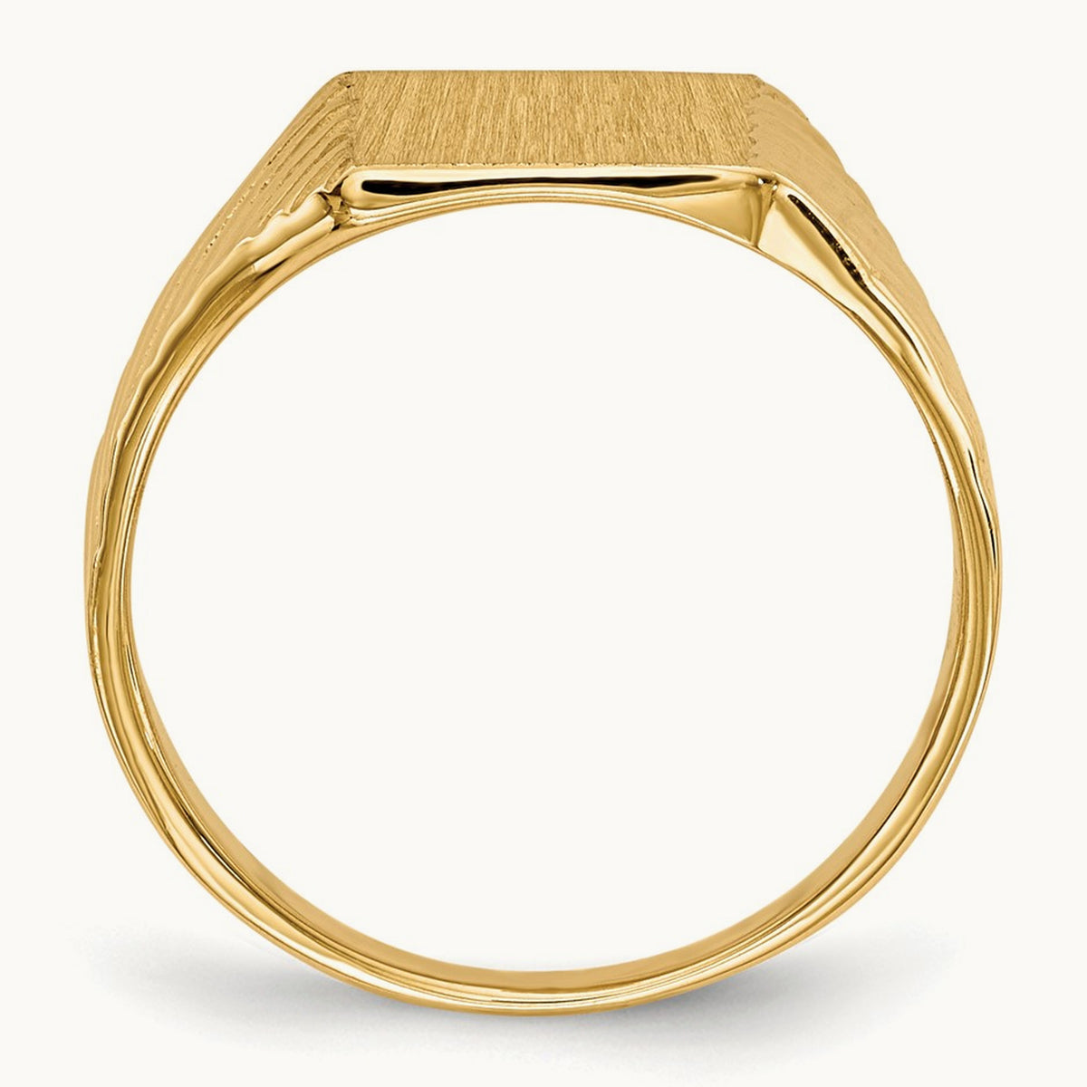 8.0x9. Closed Back Signet Ring, 5mm, 14K
