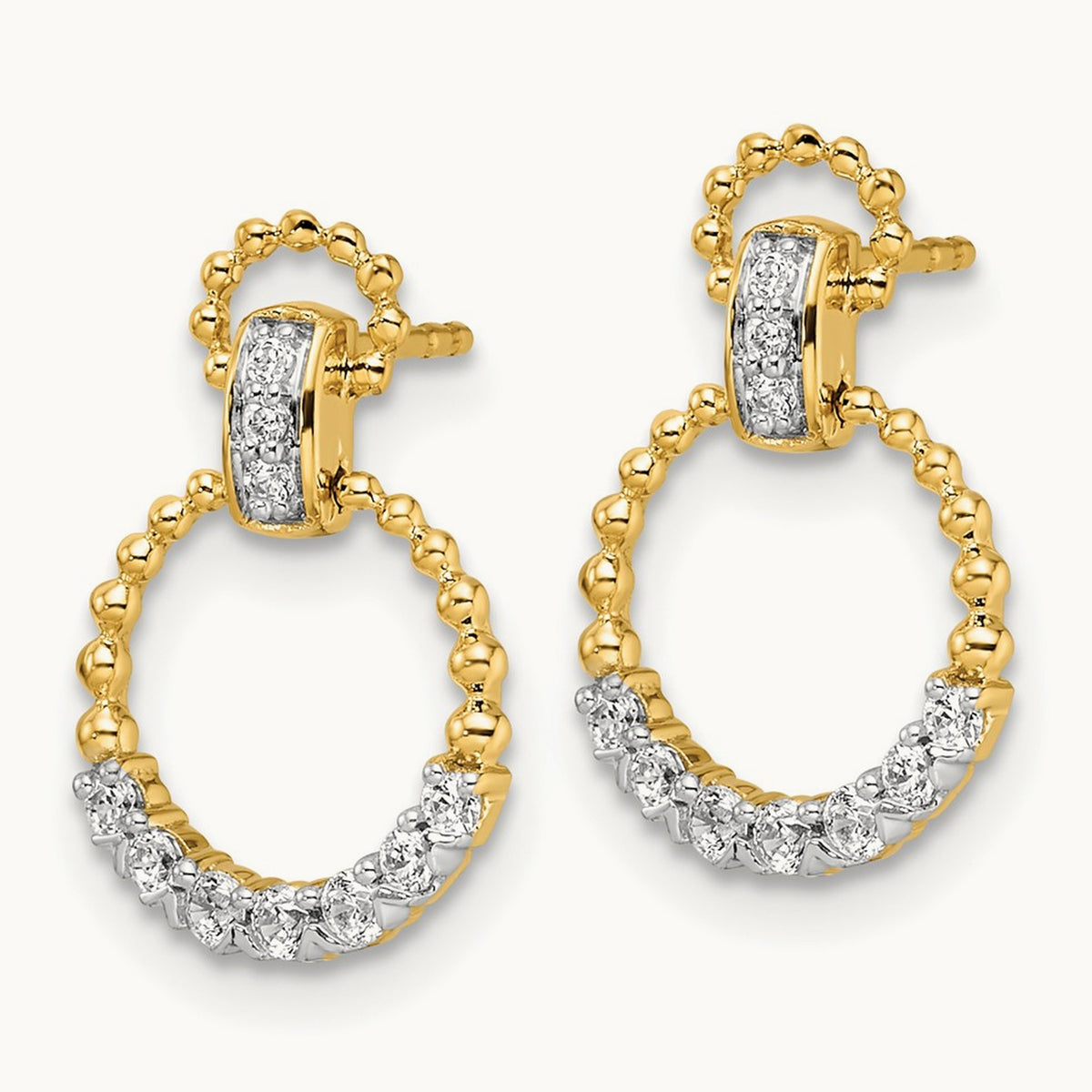 Circle Dangle Post Earrings, 0.25 ct tw Lab-Grown Diamond