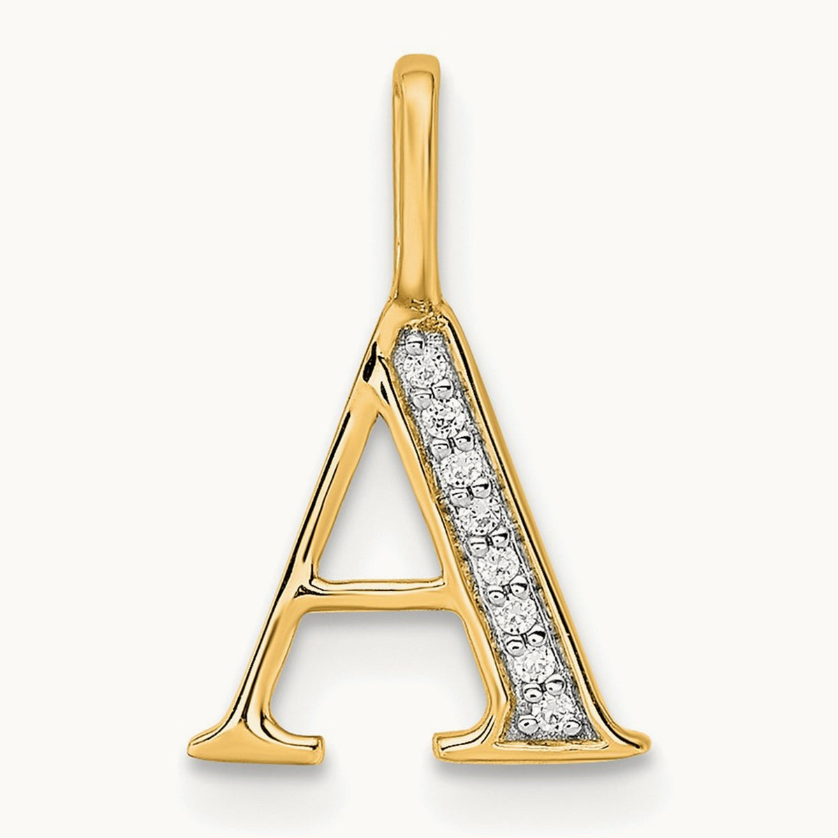 Diamond Letter A Initial Pendant, 14K