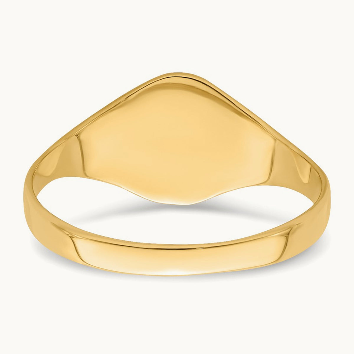 High Polished Oval Closed Back Baby Signet Ring, 14K
