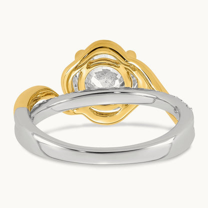 14ktt Certified Round Center Lab Grown Diamond VS+ F+ Ring