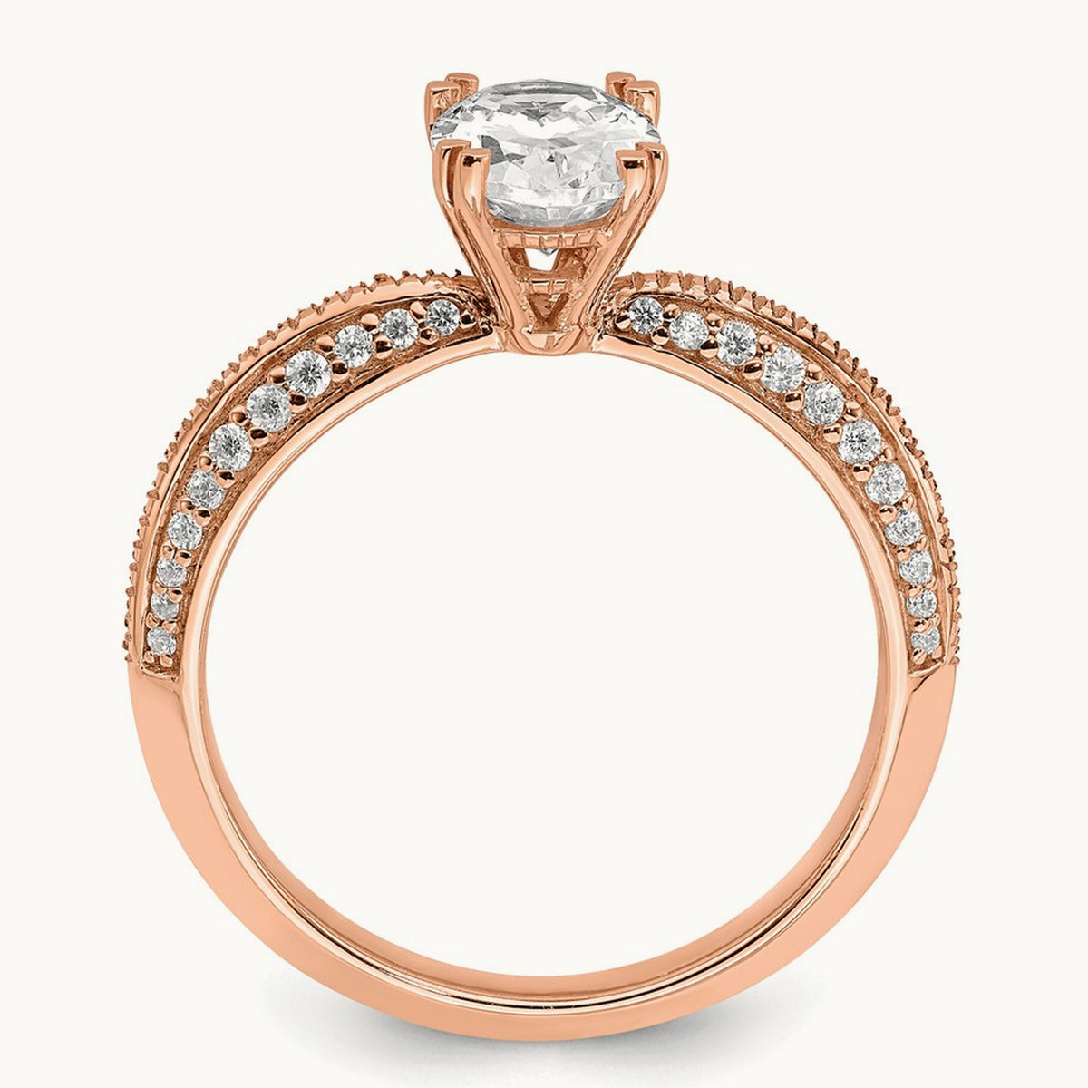 Oval Semi-Mount Engagement Ring — 1 ct, 7