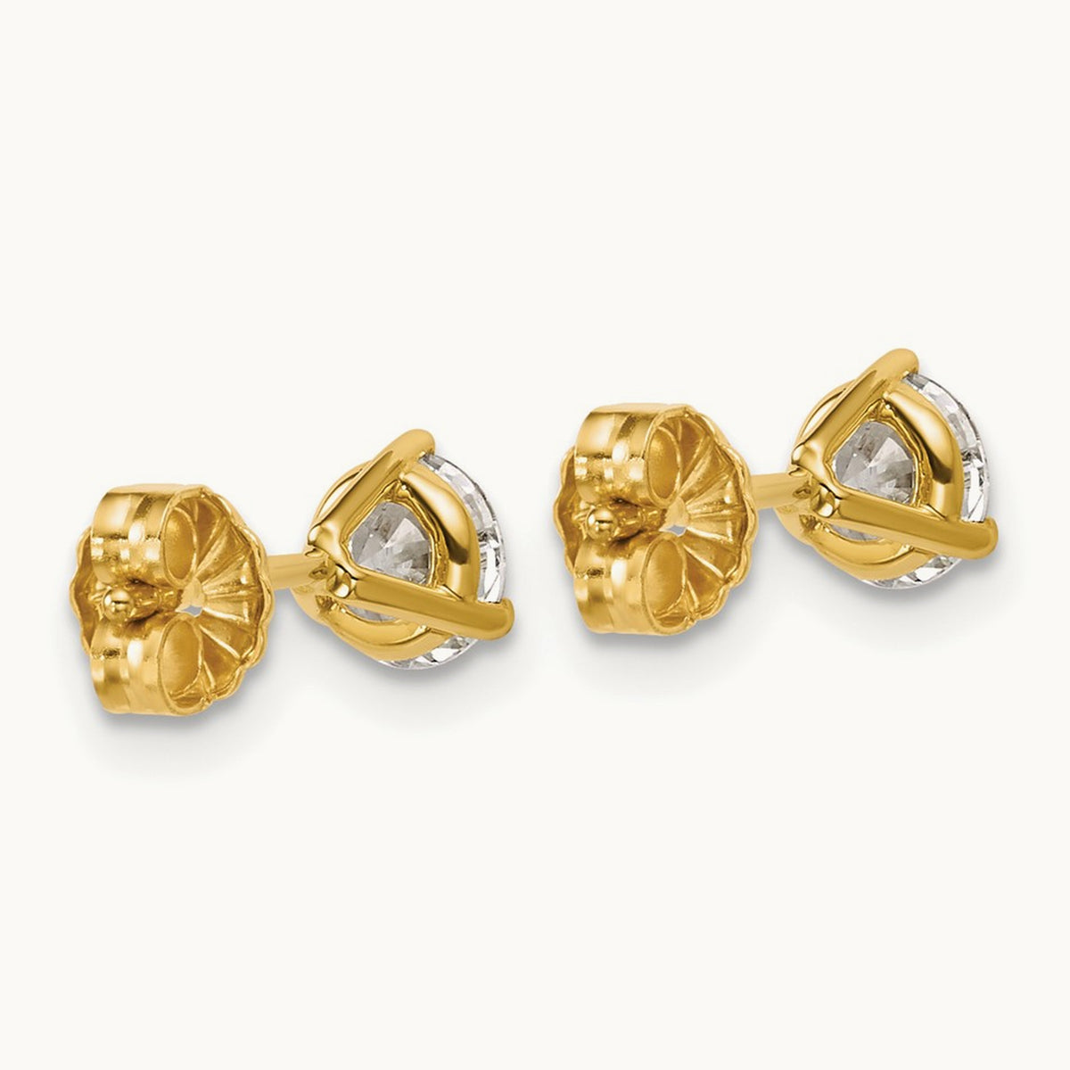 Round Stud Earrings, 0.10-6.00 ct tw Lab-Grown Diamond — 1 ct, 18K Yellow Gold