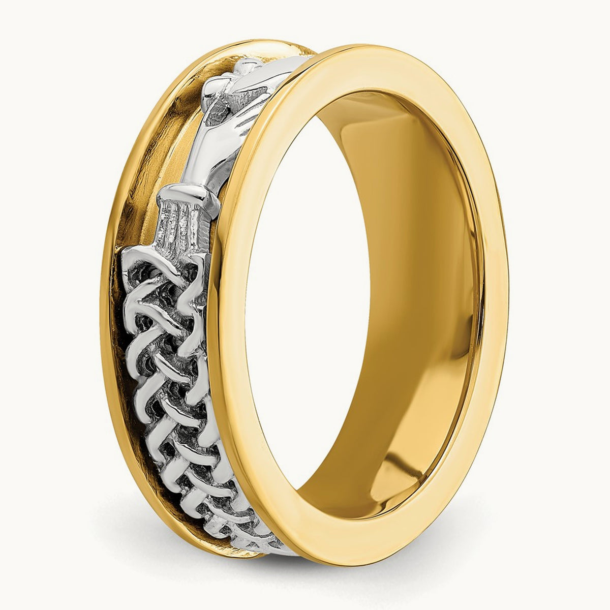 Claddagh Band, 14K Two Tone