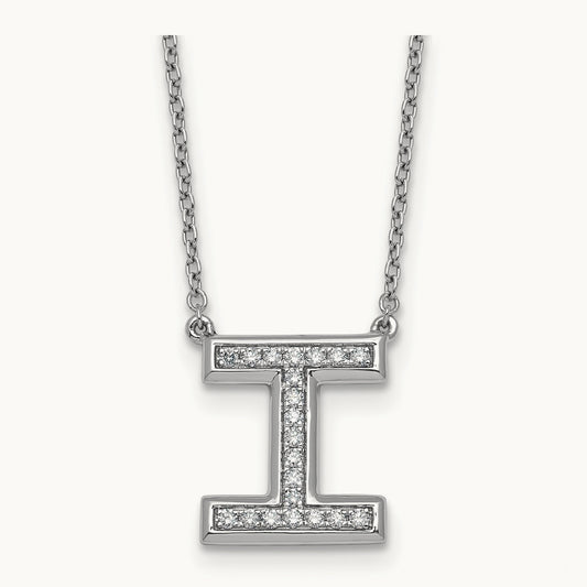 Initial I Necklace, 0.20 ct tw Lab-Grown Diamond