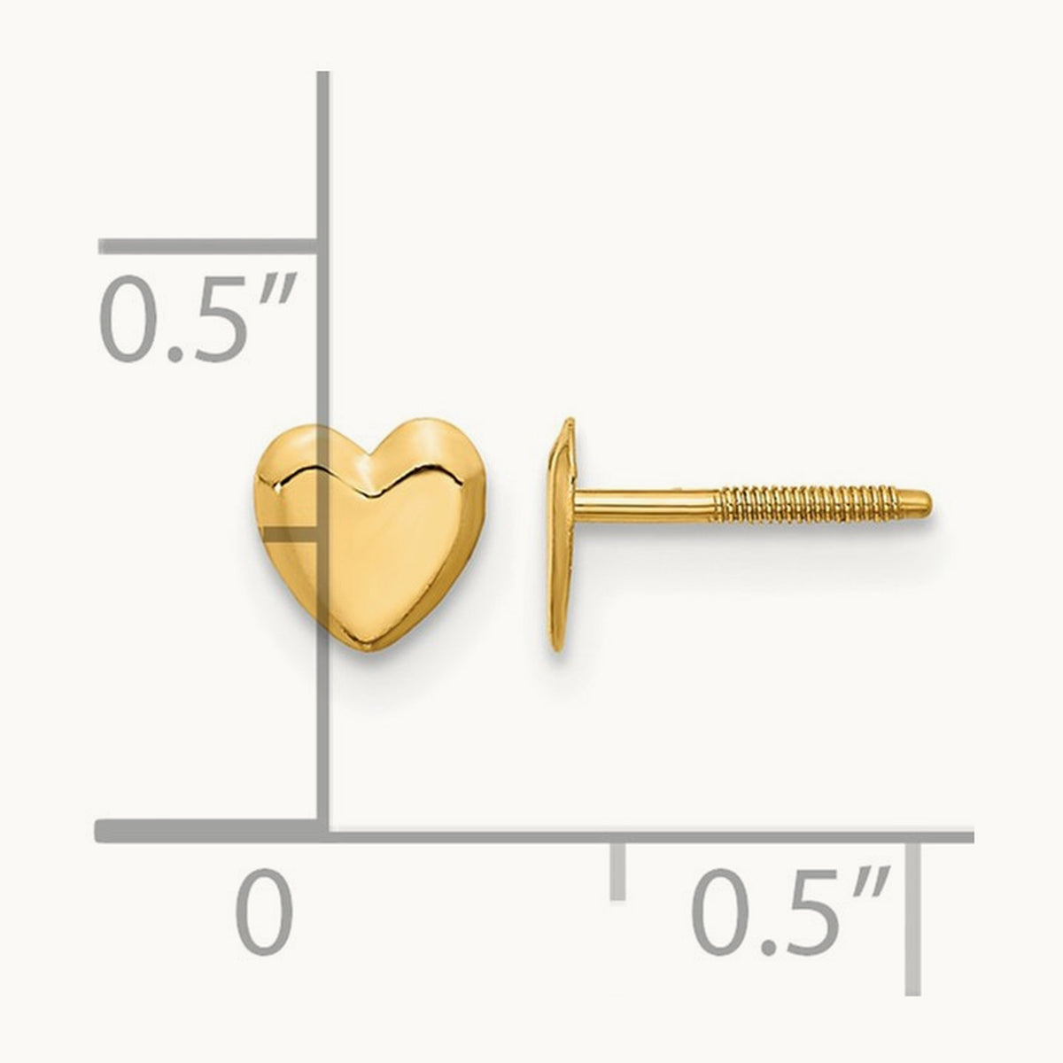 Madi K Heart Post Earrings, 14K