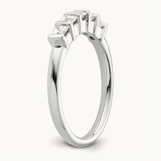 5-Stone Diamond Band, 14K White Gold