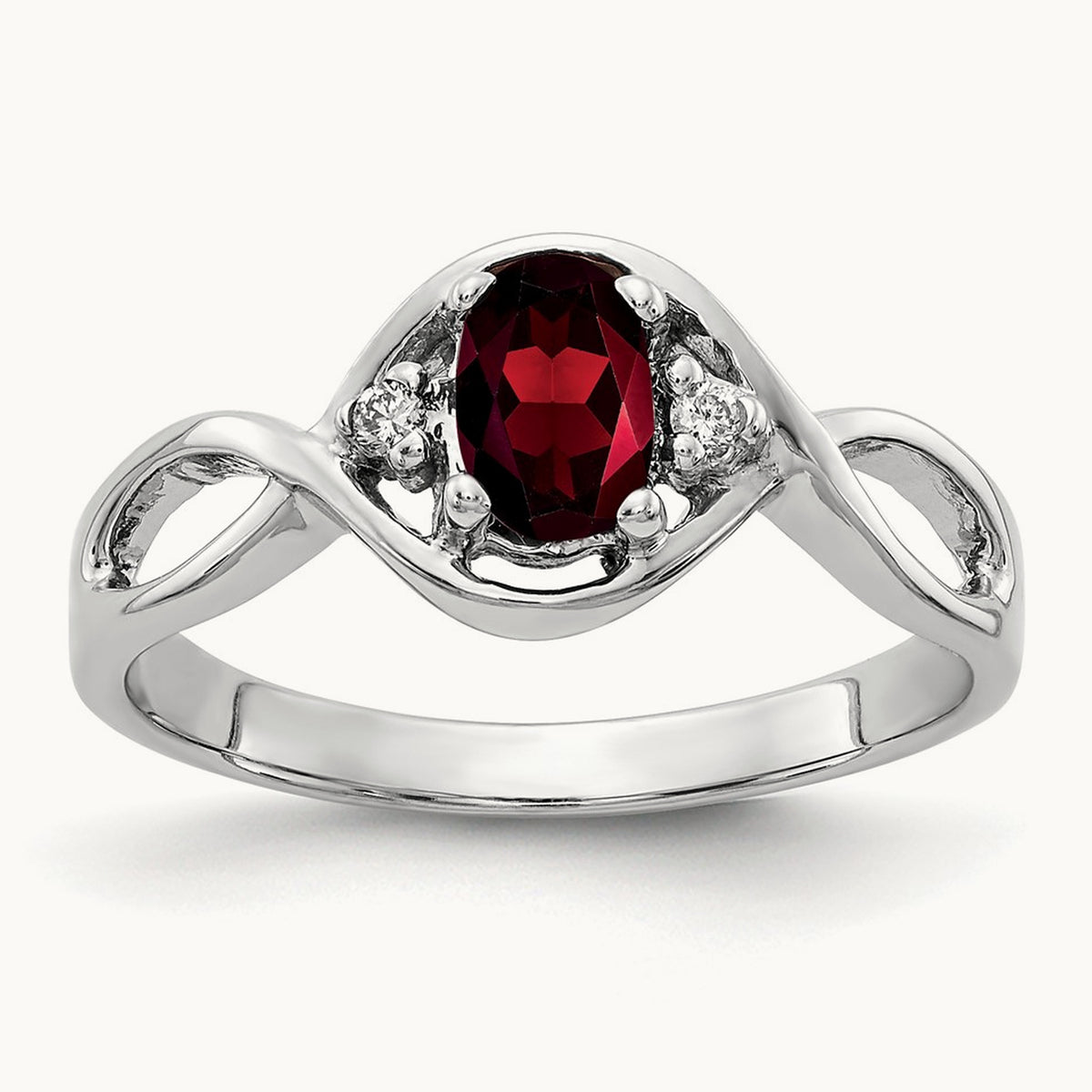Oval Garnet AA Diamond ring — photo set