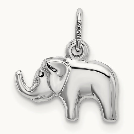 Elephant Charm, 14K White Gold